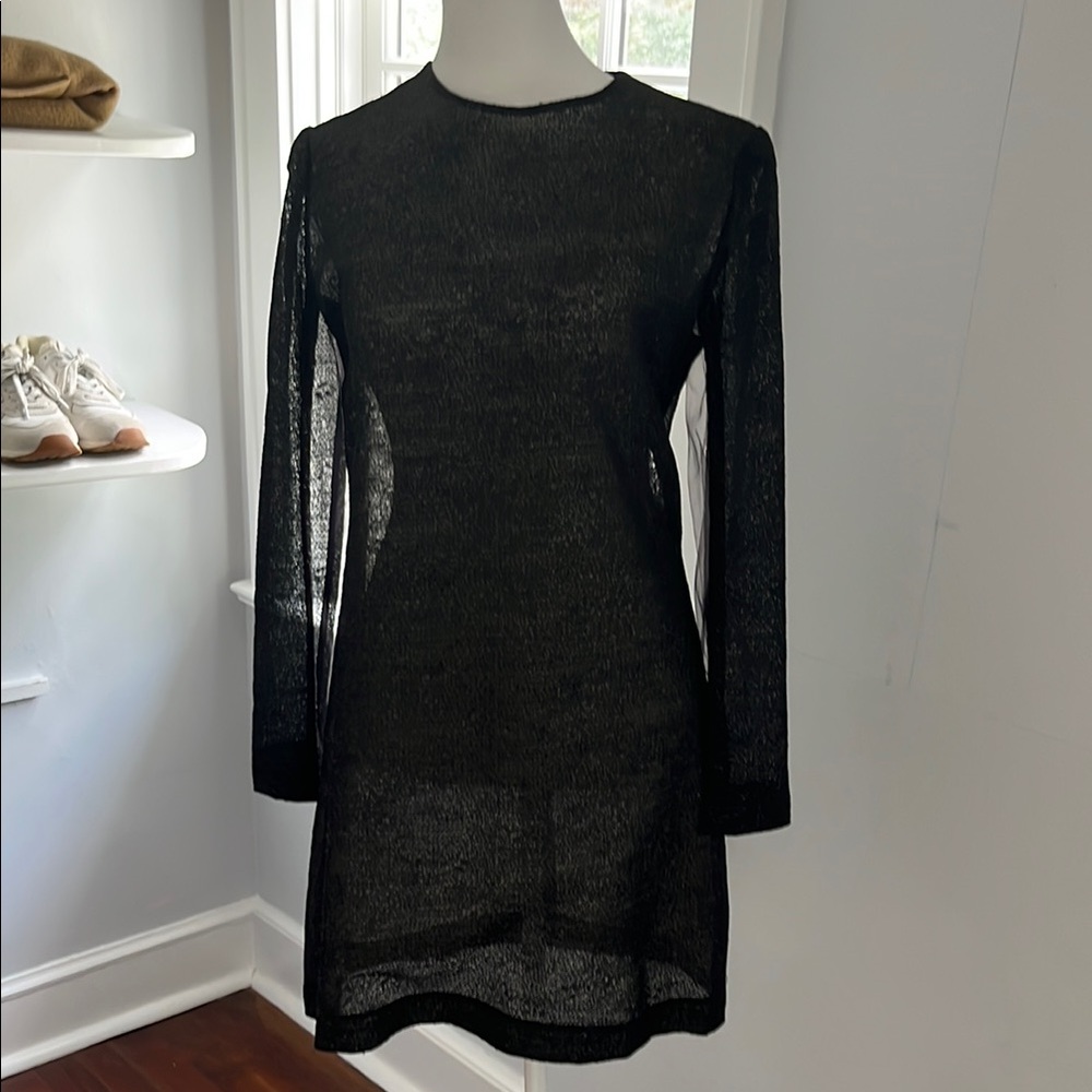 Black Long Sleeve Sheath Dress for Night Out
